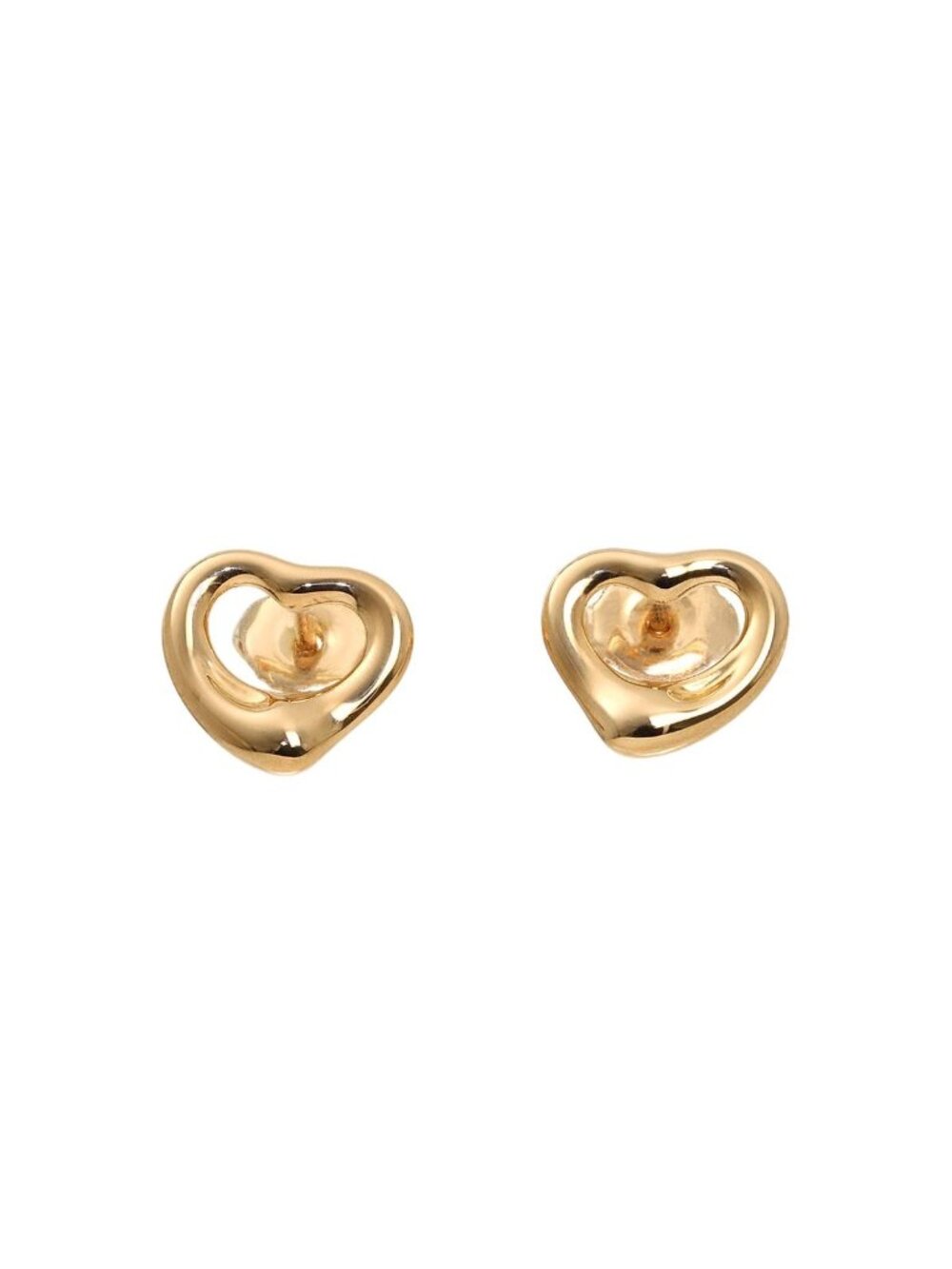 Tiffany & Co Open Heart Earrings 18k Pink Gold 750 Diamond